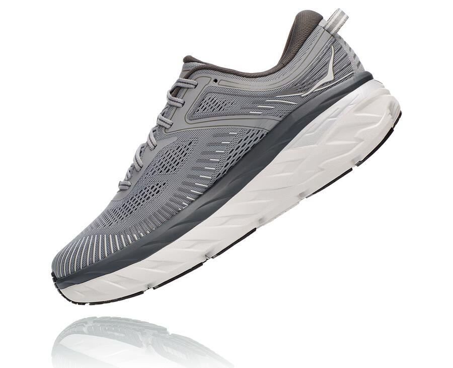 Hoka One One Koşu Ayakkabısı Erkek Gri - Bondi 7 - MG0984731